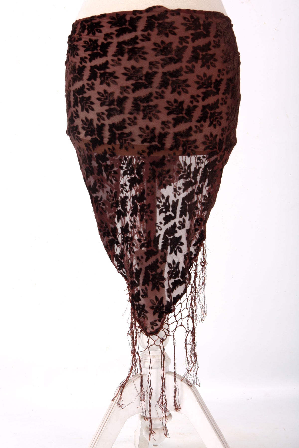 Burnout velvet hip scarf brown WS