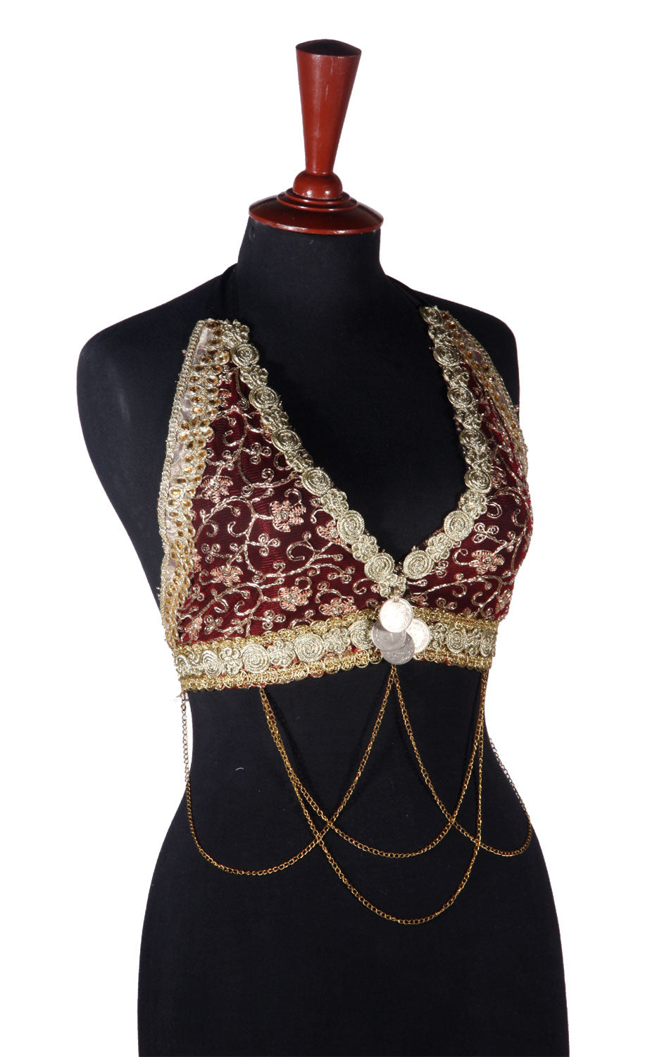 Halter Top Burgundy Gold WS