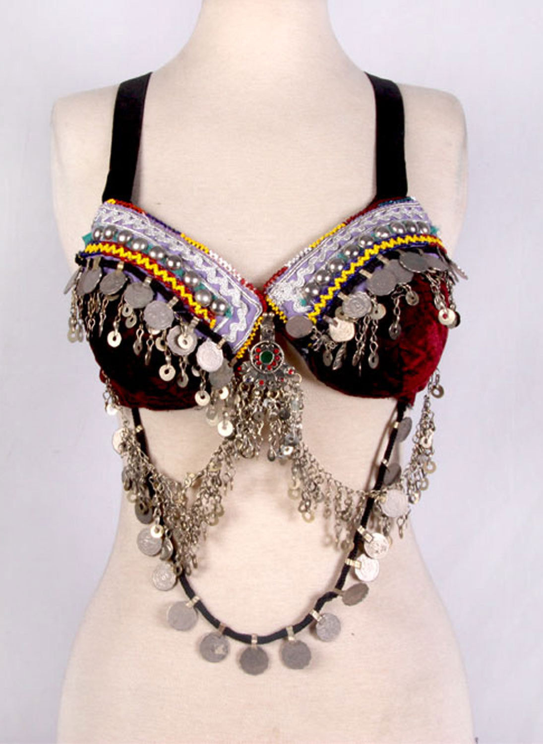 Double Drape Bra Belt Burgundy WS