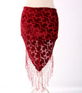 Burnout velvet hip scarf burgundy