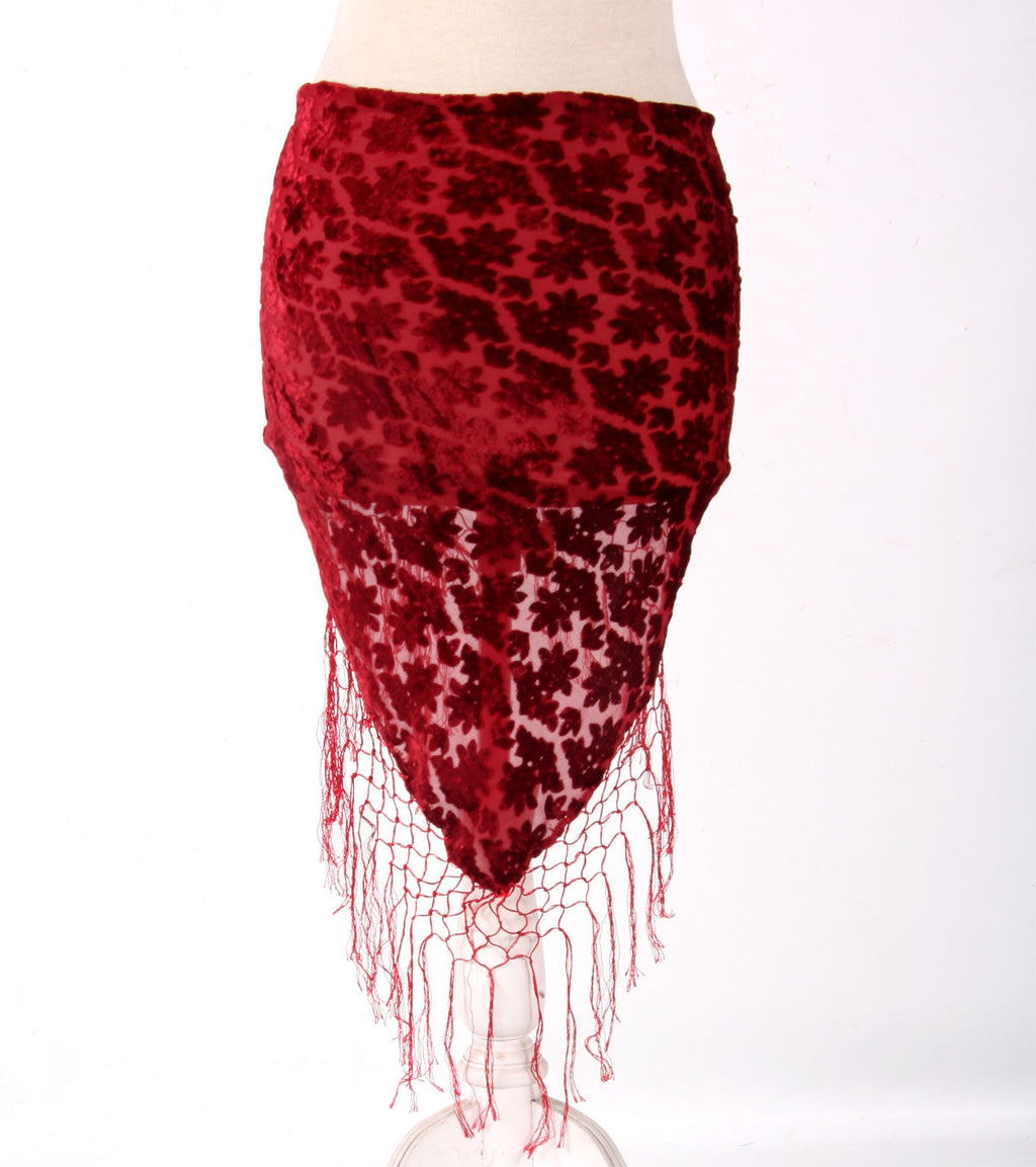 Burnout velvet hip scarf burgundy WS