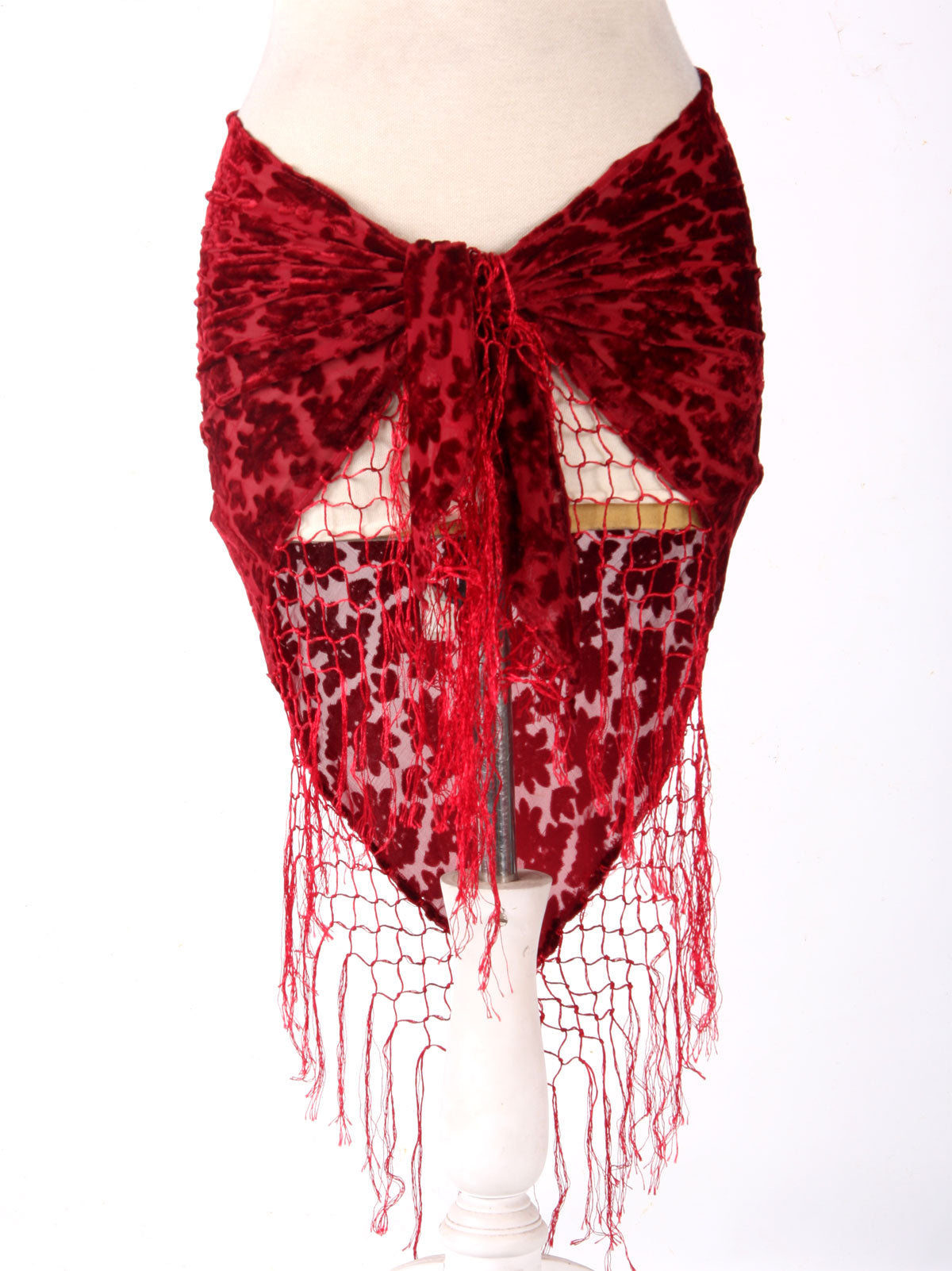 Burnout velvet hip scarf burgundy WS