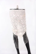 Burnout velvet hip scarf white