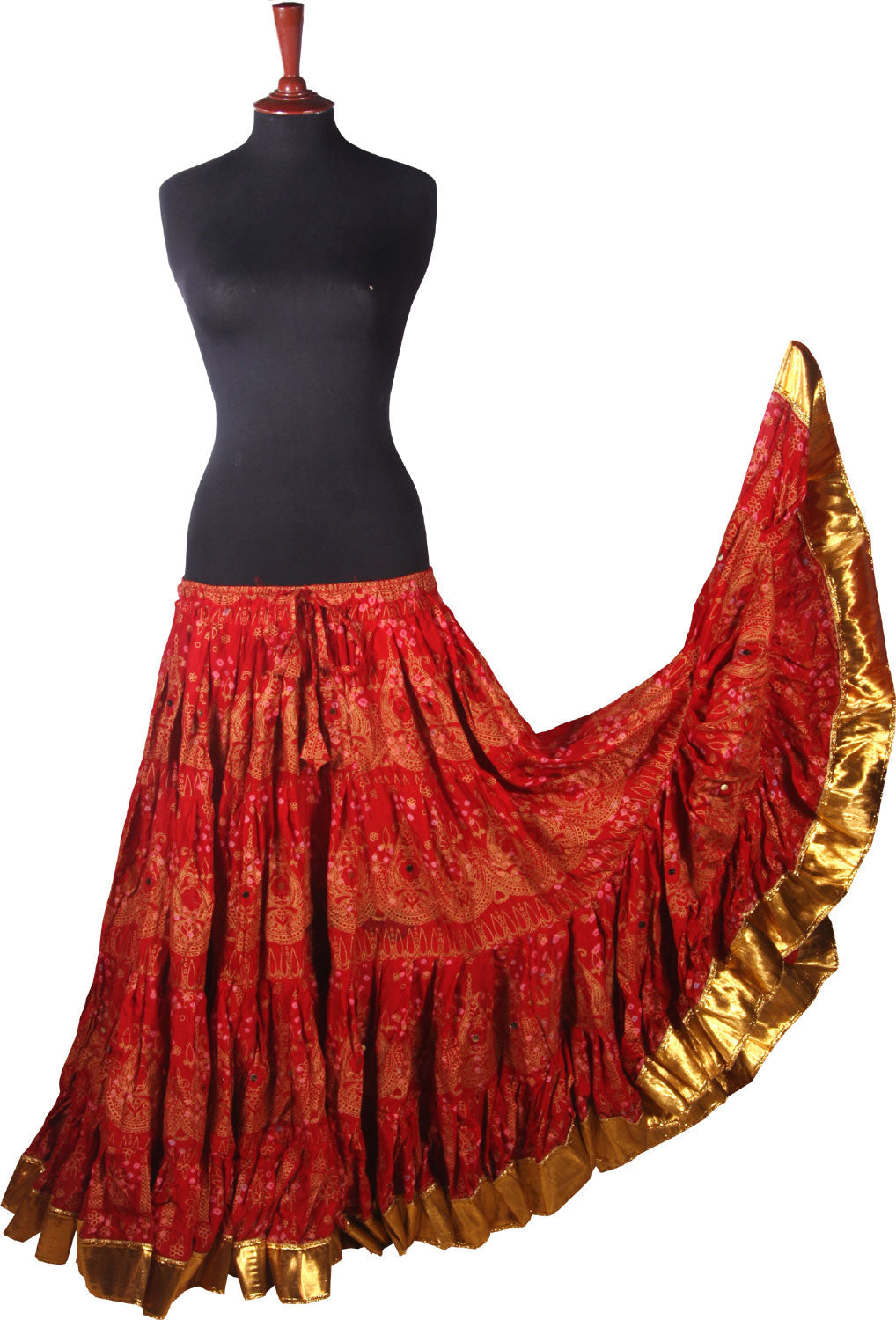 Block print skirt Jaipur Beauty 4 Border skirt with shiny trim