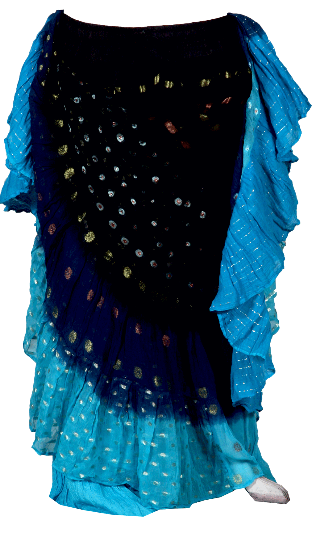 Lurex 3Tone Skirt Black/Blue/Turquoise WLS