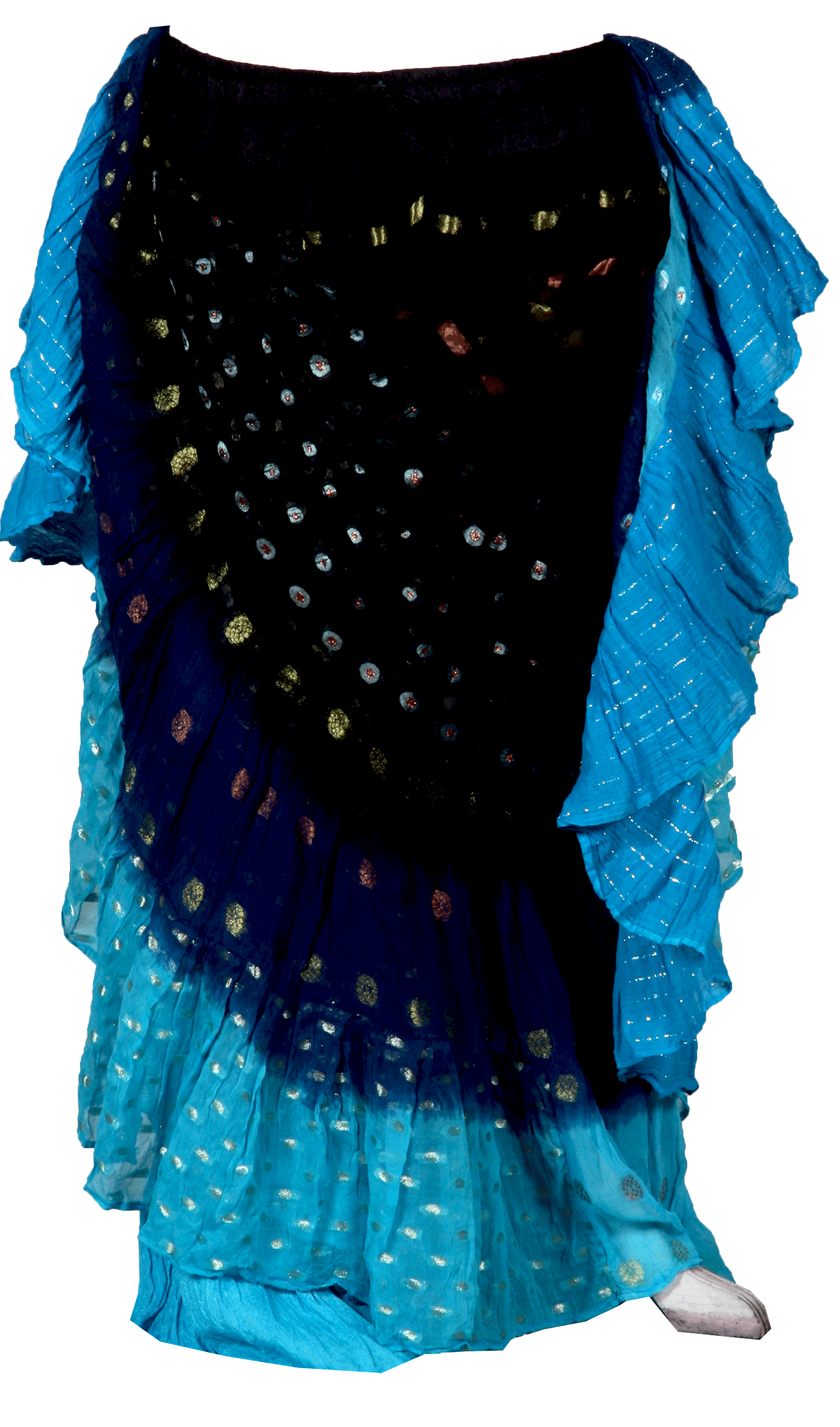 Lurex 3Tone Skirt Black/Blue/Turquoise WLS