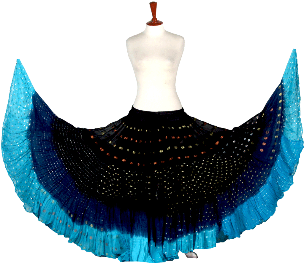 Lurex 3Tone Skirt Black/Blue/Turquoise WLS