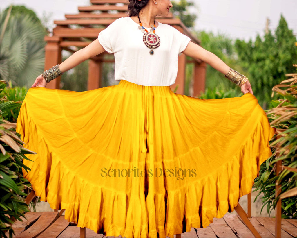 Solid color Skirt mustard 100% cotton WLS