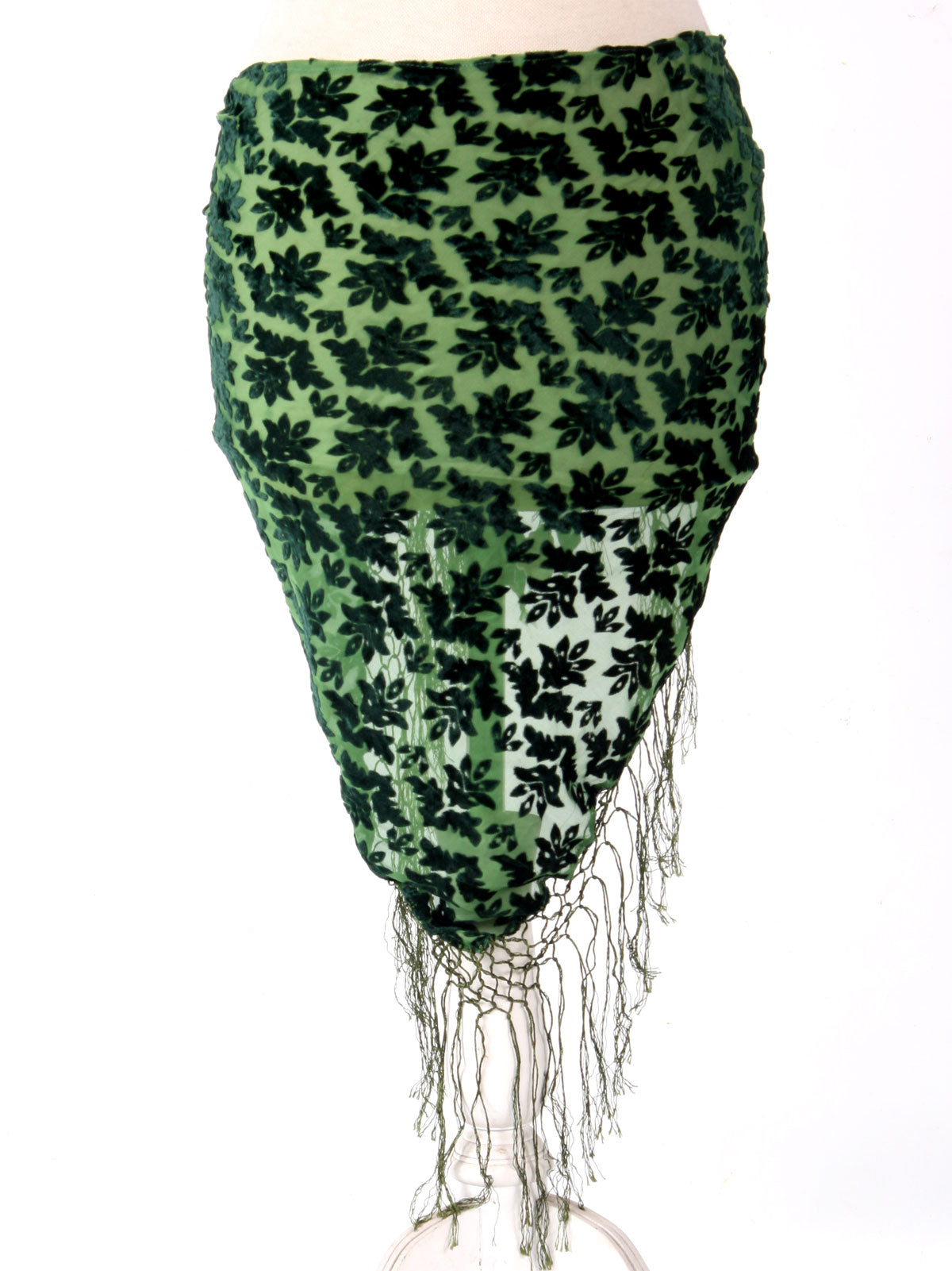 Burnout velvet hip scarf green WS