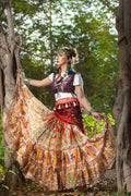 Digital print Skirt unique art gold WLS