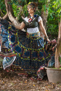Digital print skirt blue ocean