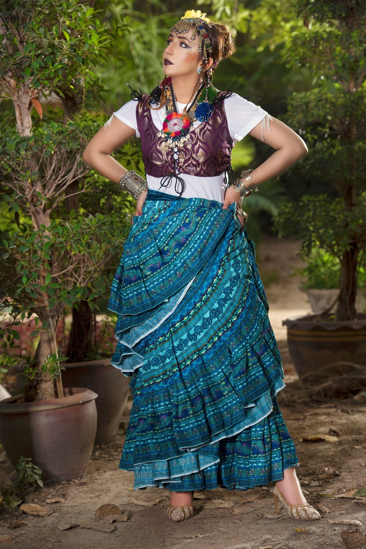 Digital Printed Skirt sky WLS