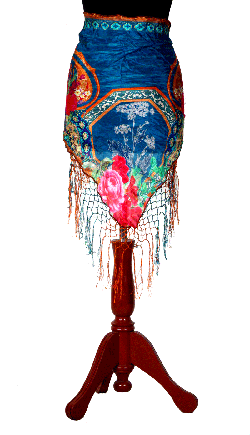 Digital printed Russain Silk Hip scarf Breeze