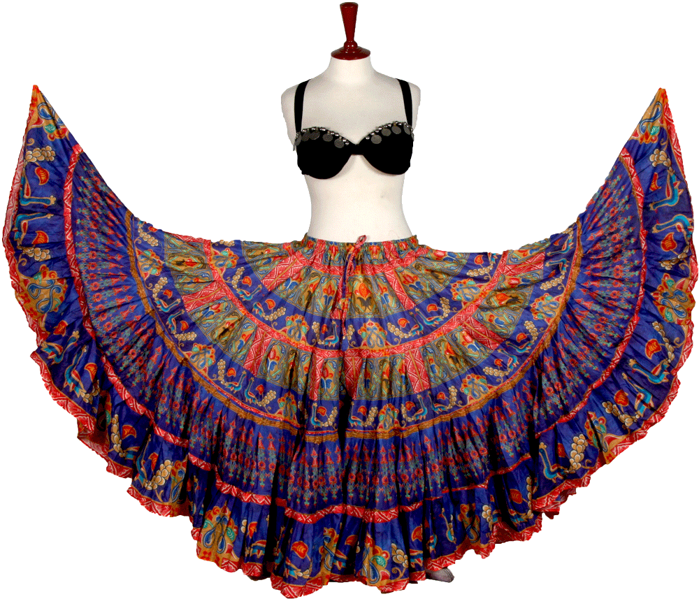 Digital print skirt deep ocean