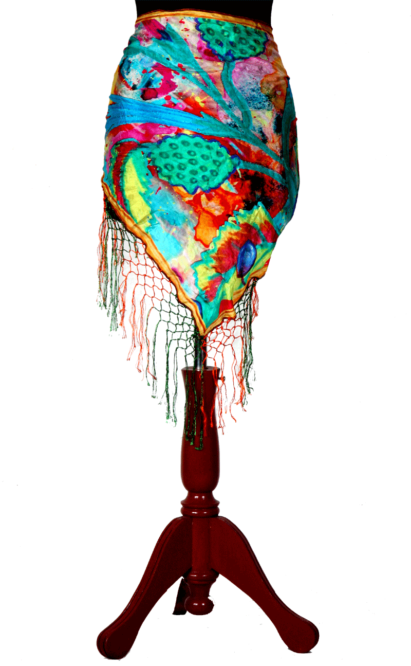 Digital printed Russain Silk Hip scarf