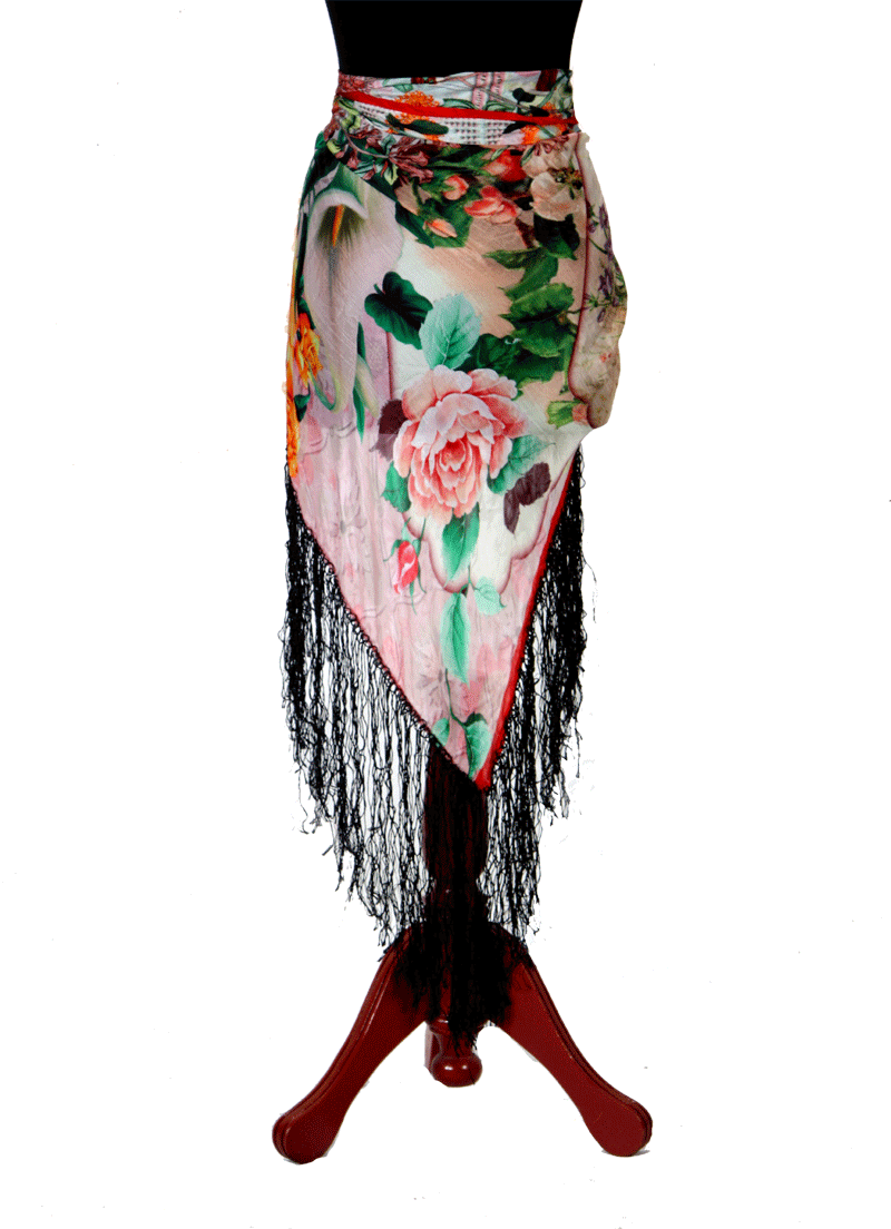 Digital print real silk hipscarf WS