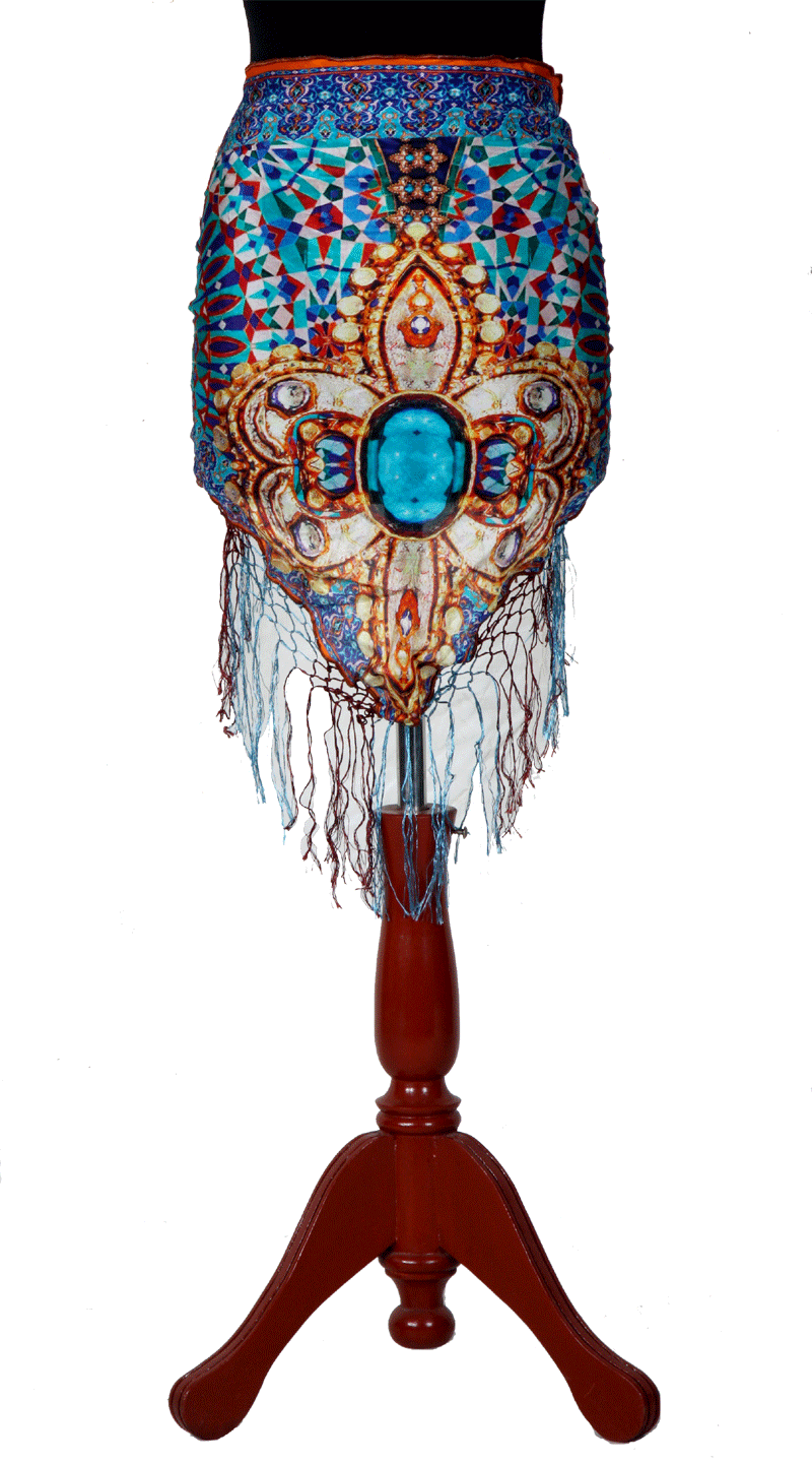 Digital printed Russain Silk Hip scarf
