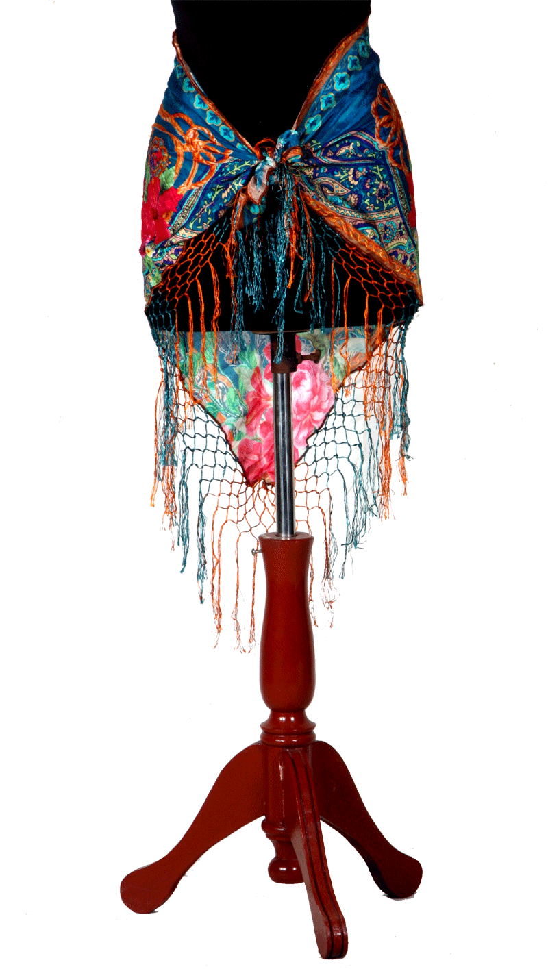 Digital printed Russain Silk Hip scarf Breeze