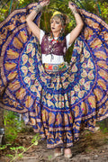 Digital print Skirt unique art blue WLS
