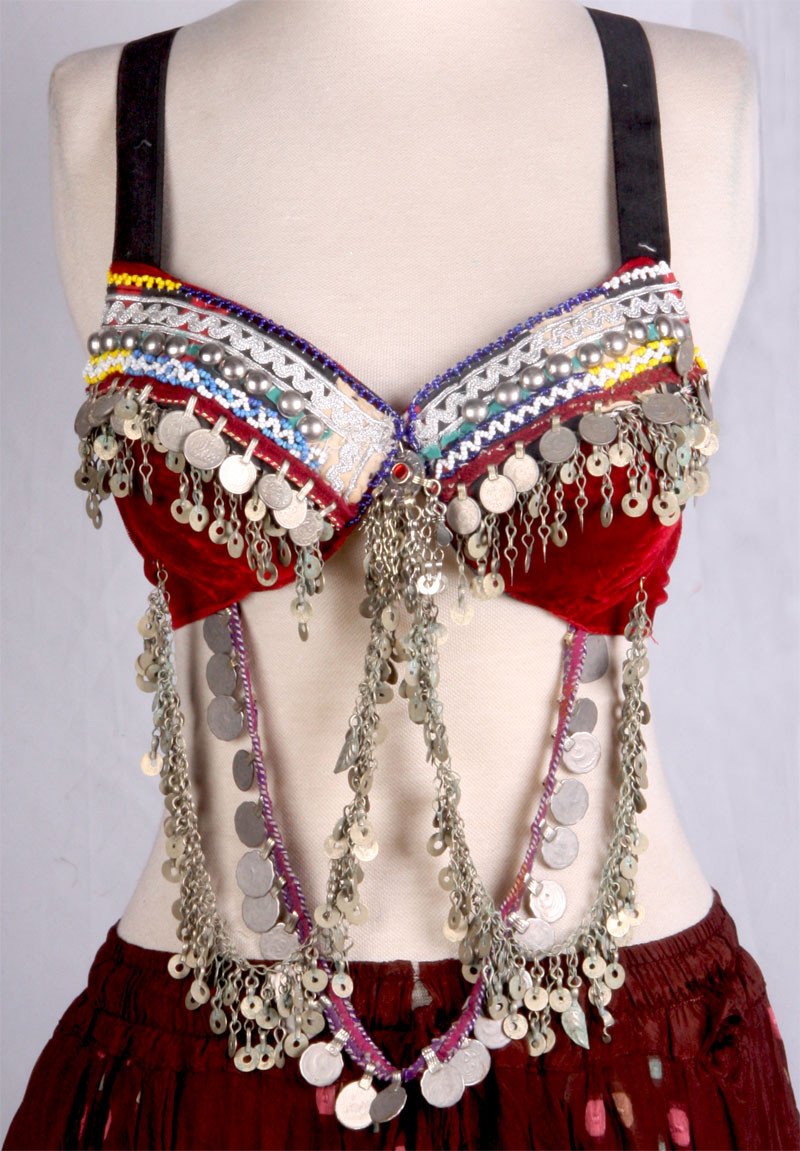 Double Drape Bra Belt Red WS