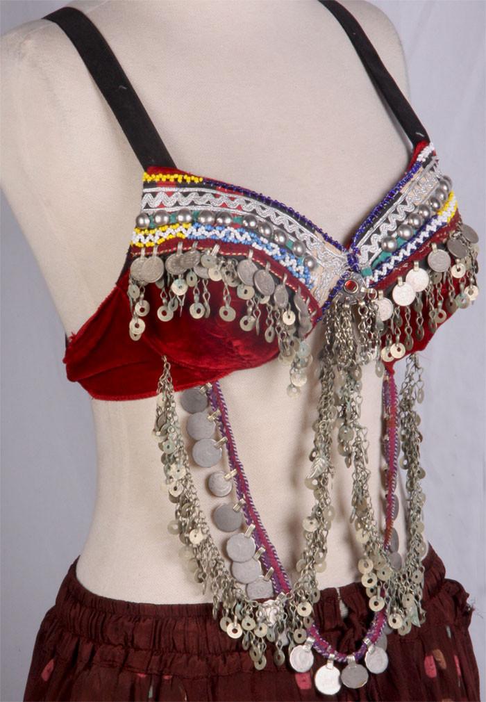 Double Drape Bra Belt Red WS