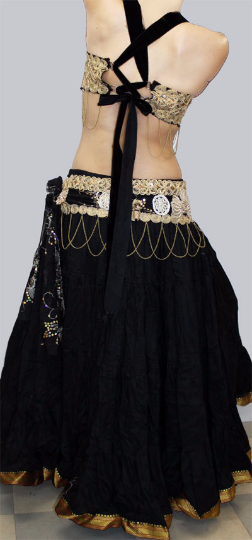 Cleopatra Black Bra belt set