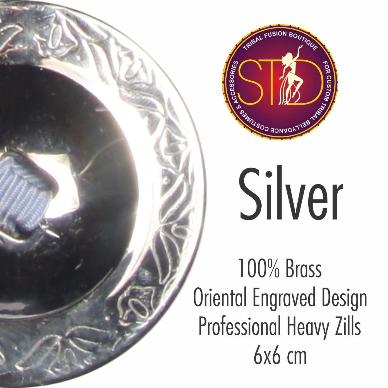 Finger Cymbals / Zills Silver finish 100% Brass 4 pcs Set