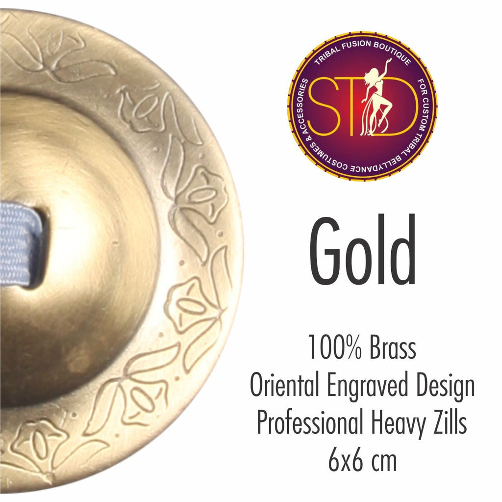 Finger Cymbals / Zills Gold finish 100% Brass 4 pcs Set