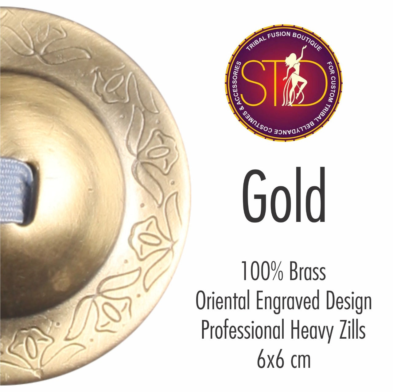 Finger Cymbals / Zills Gold finish 100% Brass 4 pcs Set