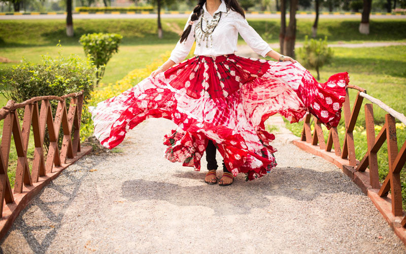 Jaipur Fusion Skirt Burgundy