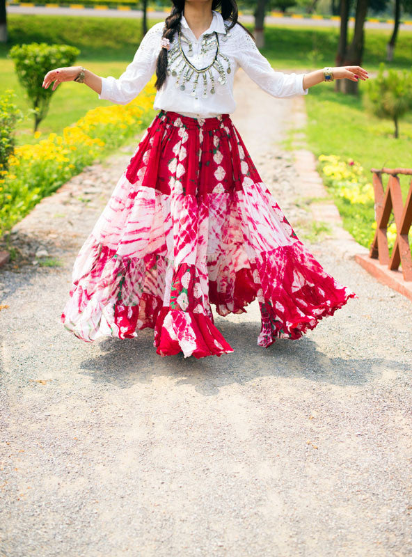 Jaipur Fusion Skirt Burgundy