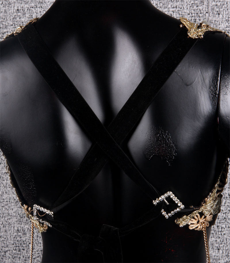 Halter Top Black/White/Gold