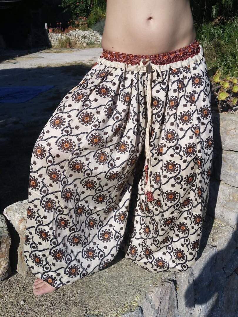 Bloomers Made From Block Print Fabric Blue Color