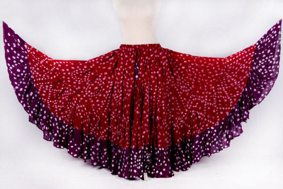 Jaipur white dot skirt burgundy/purple WLS