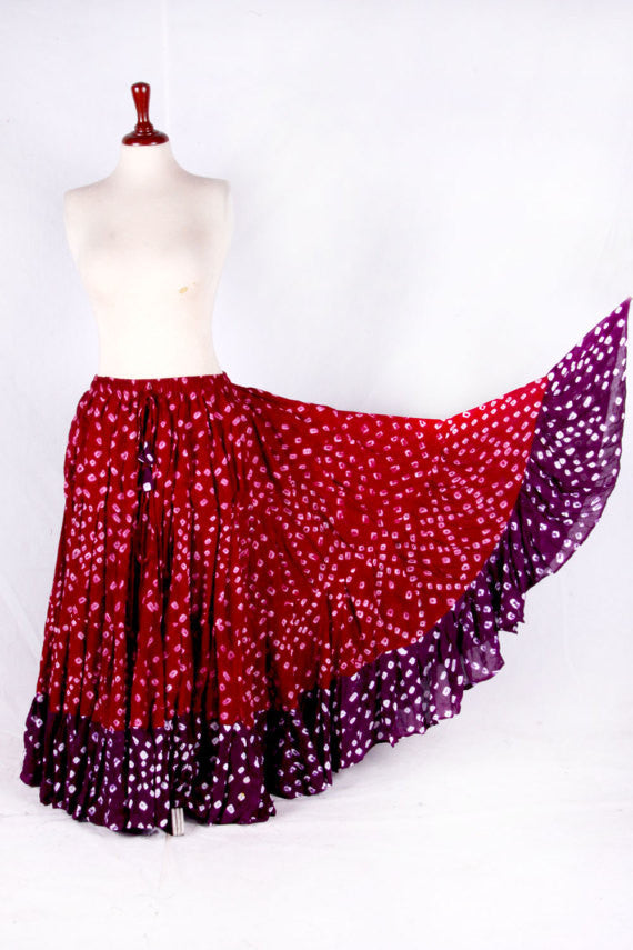 Jaipur white dot skirt burgundy/purple WLS