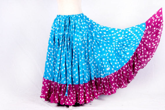 Jaipur white dot skirt turqouise/pink WLS