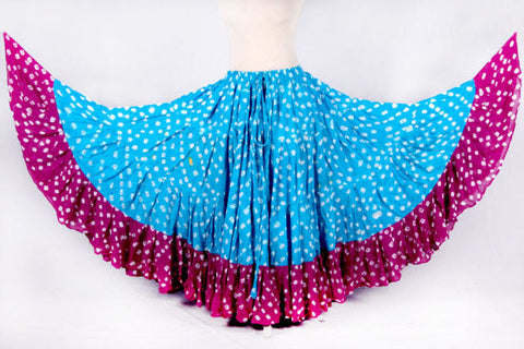 Jaipur white dot skirt turqouise/pink WS