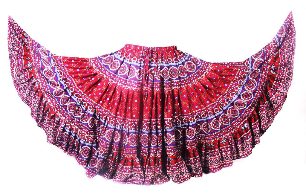 Hyderabadi design skirt Blue/Burgundy