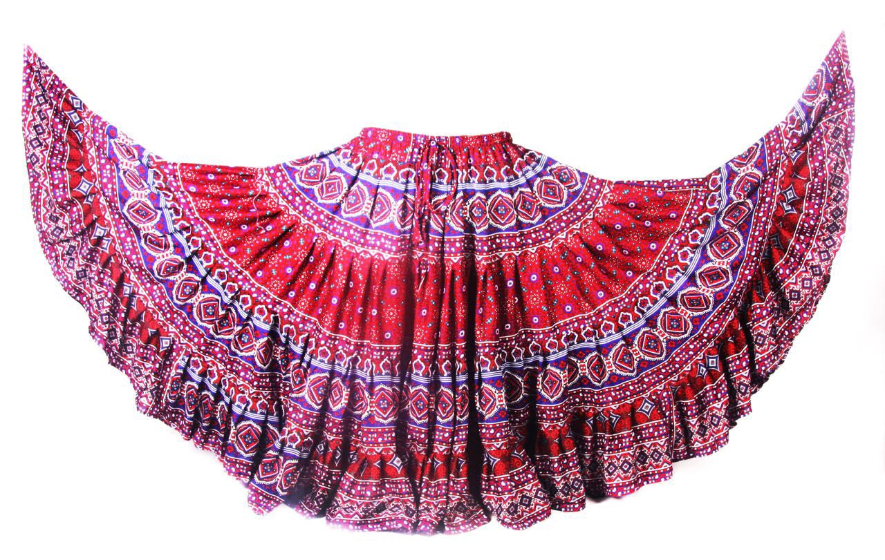 Hyderabadi design skirt Blue/Burgundy