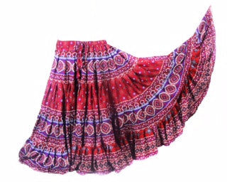 Hyderabadi design skirt Blue/Burgundy