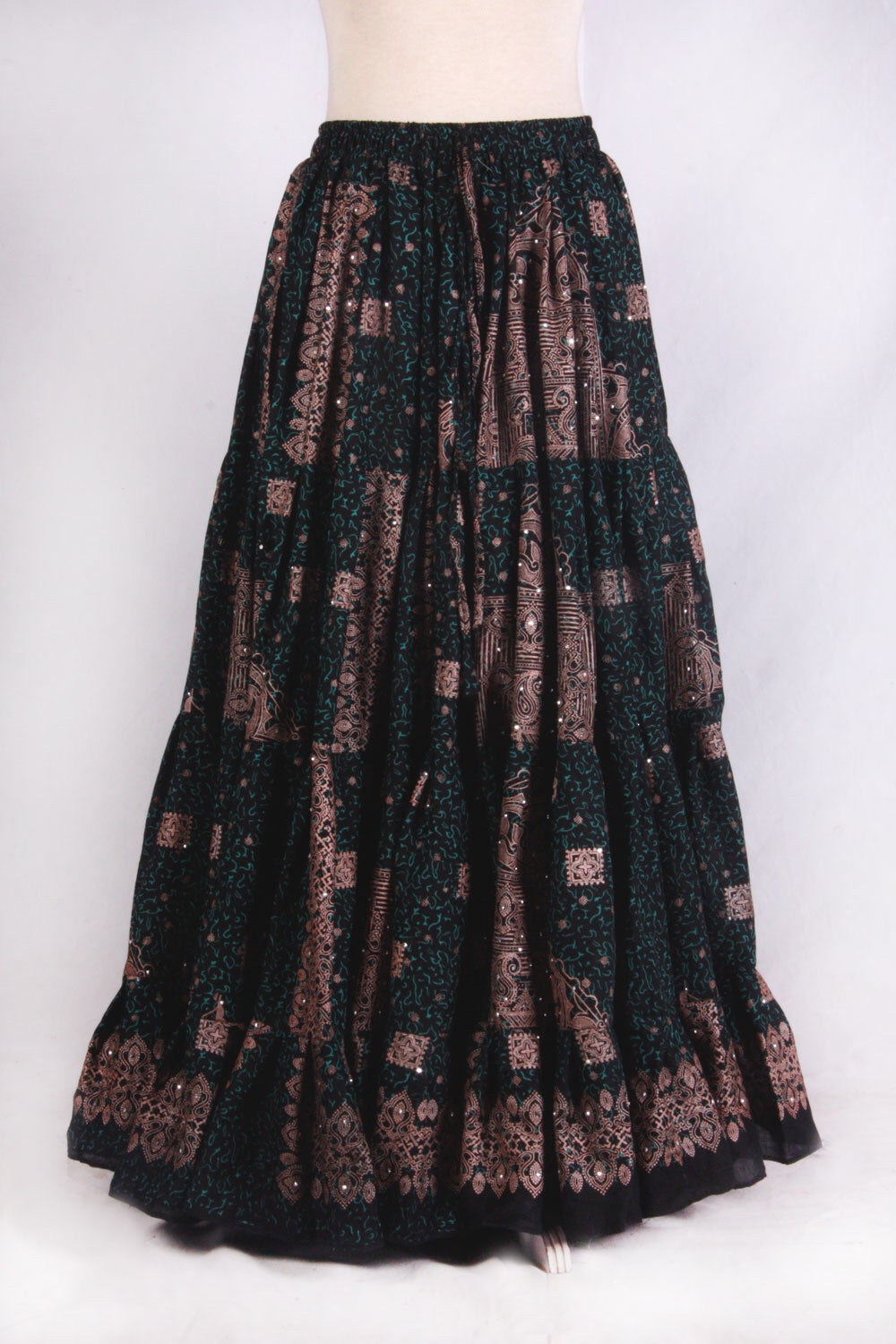Blockprint Skirt black/beige