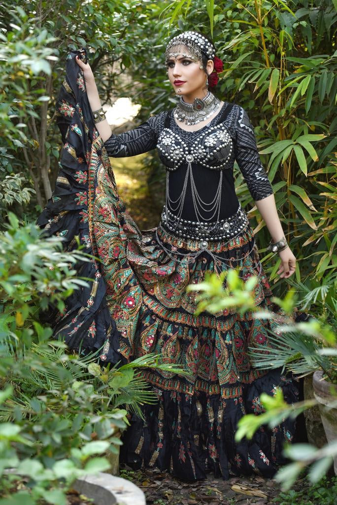 Block print skirt black beauty 2 WLS