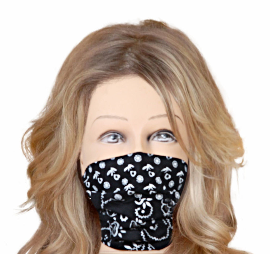 Face cloth mask black white