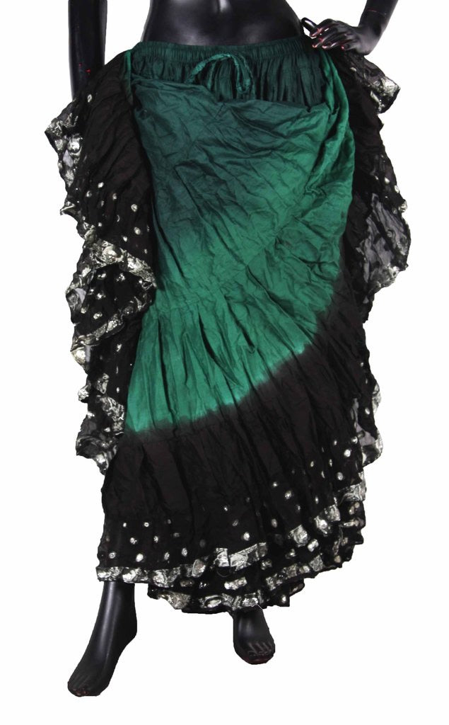 Wow Sari Bindi border Skirt green/black WLS