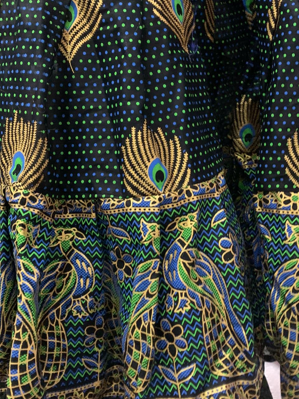 Digital print Skirt peacock