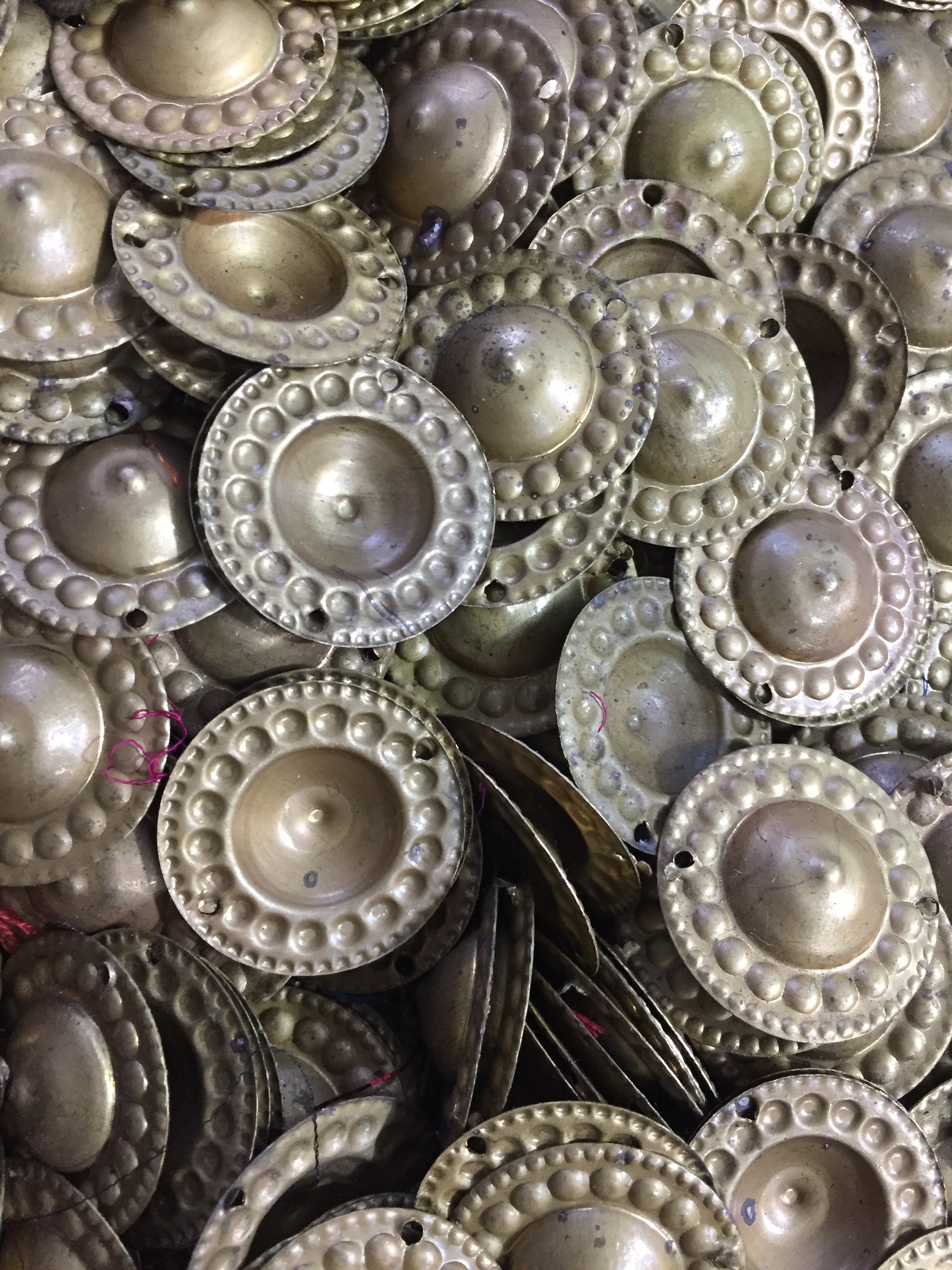 Turkaman Button Design Amulets 100 pcs Brass WS