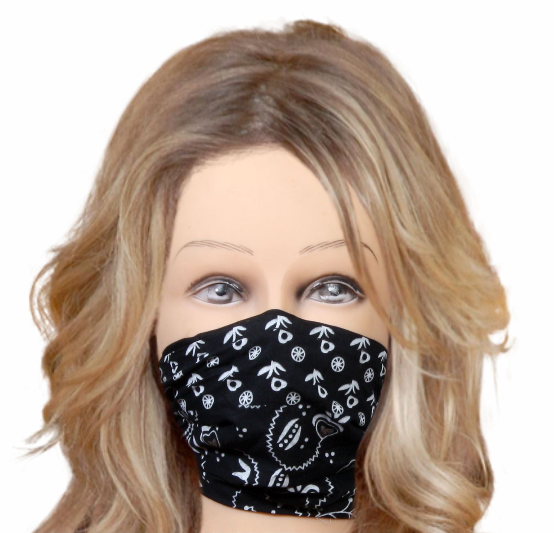 Face cloth mask black white
