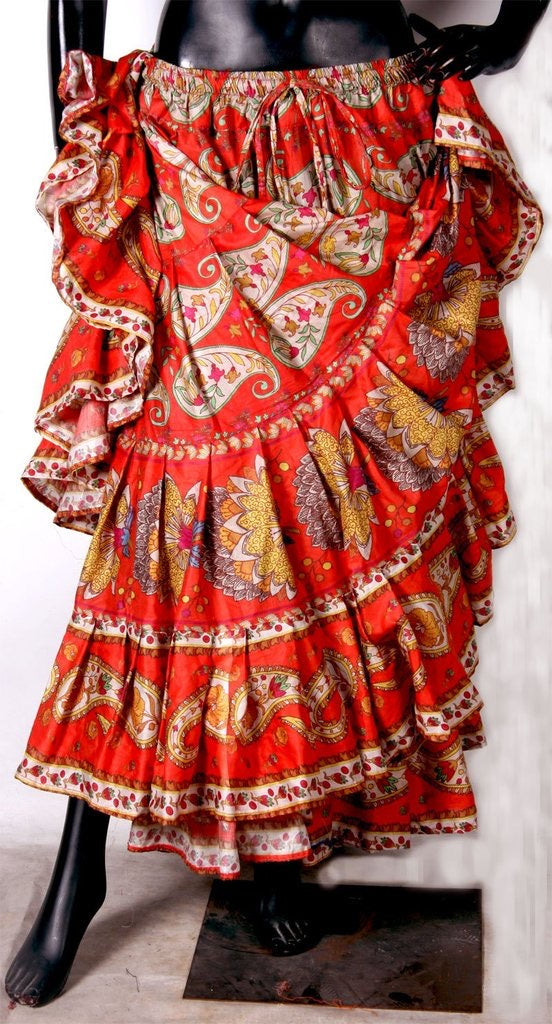 Digital Printed Skirt orange paisley WLS