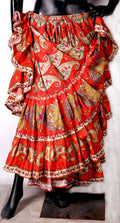 Digital Printed Skirt orange paisley WLS