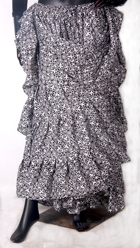 Digital Printed Skirt black/white WLS